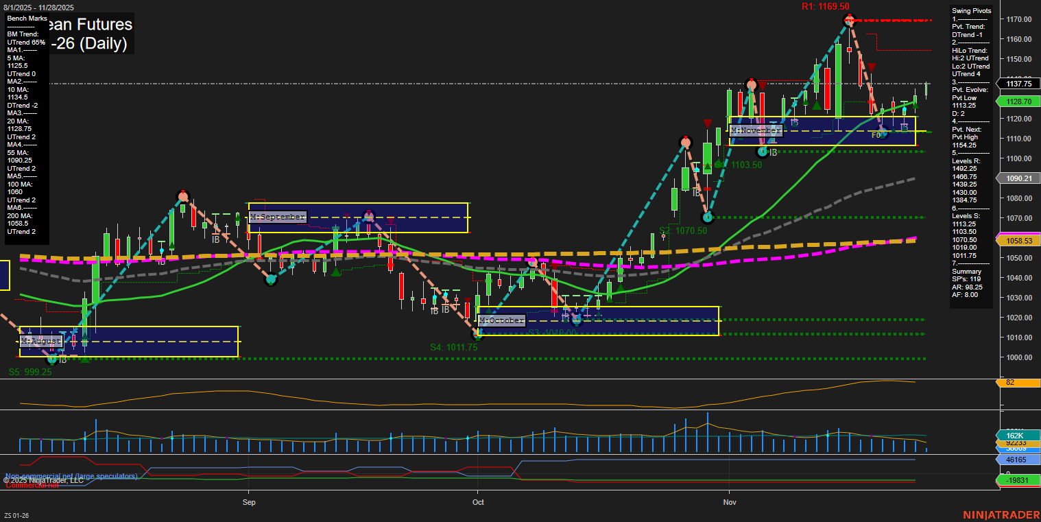 ZS Soybean Futures Daily Chart Analysis: 2025-Nov-30 18:17 CT