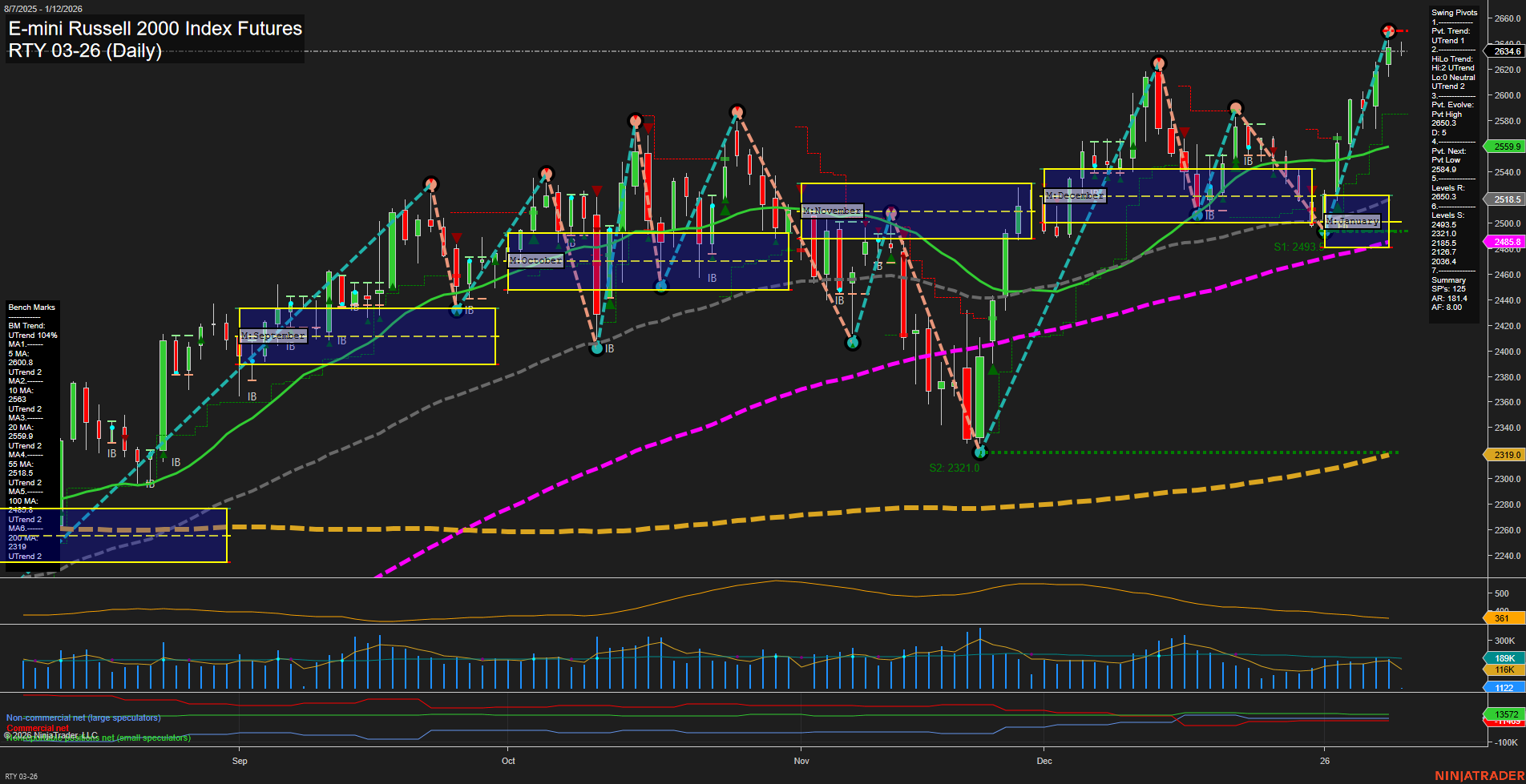 RTY E-mini Russell 2000 Index Futures Daily Chart Analysis: 2026-Jan-11 18:20 CT