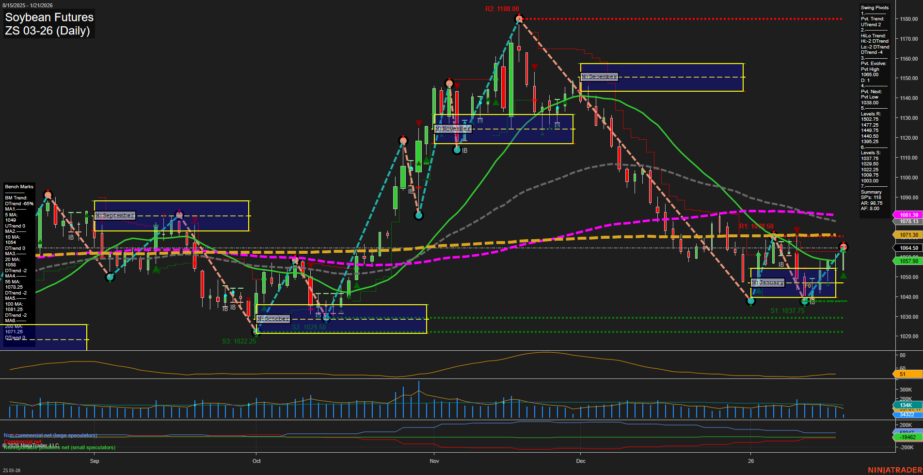 ZS Soybean Futures Daily Chart Analysis: 2026-Jan-21 07:23 CT