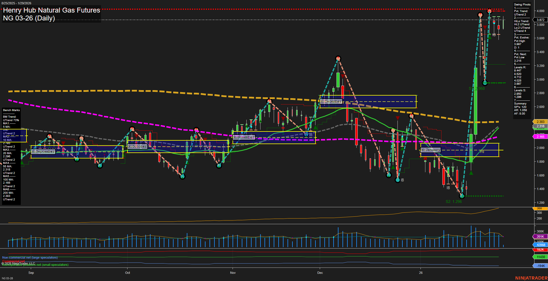 NG Henry Hub Natural Gas Futures Daily Chart Analysis: 2026-Jan-29 07:13 CT