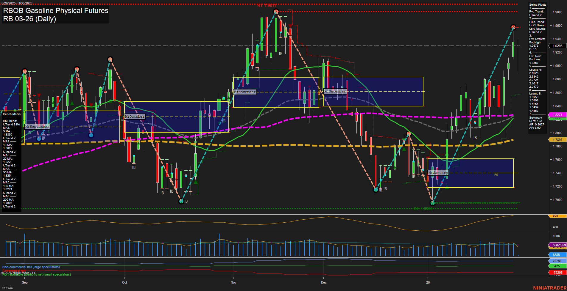 RB RBOB Gasoline Physical Futures Daily Chart Analysis: 2026-Jan-30 07:16 CT
