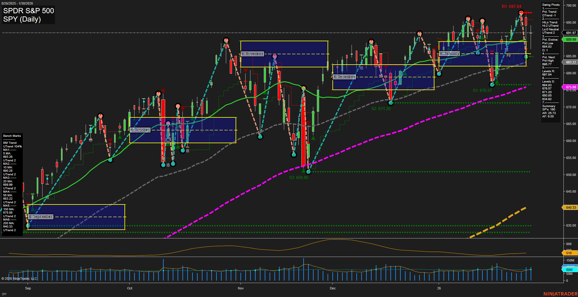 SPY SPDR S&P 500 Daily Chart Analysis: 2026-Feb-02 07:20 CT