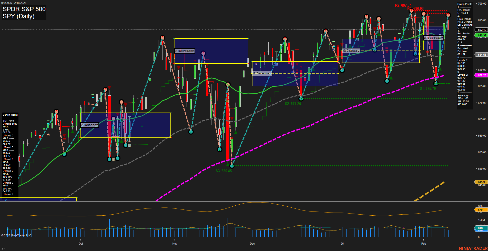 SPY SPDR S&P 500 Daily Chart Analysis: 2026-Feb-11 07:19 CT