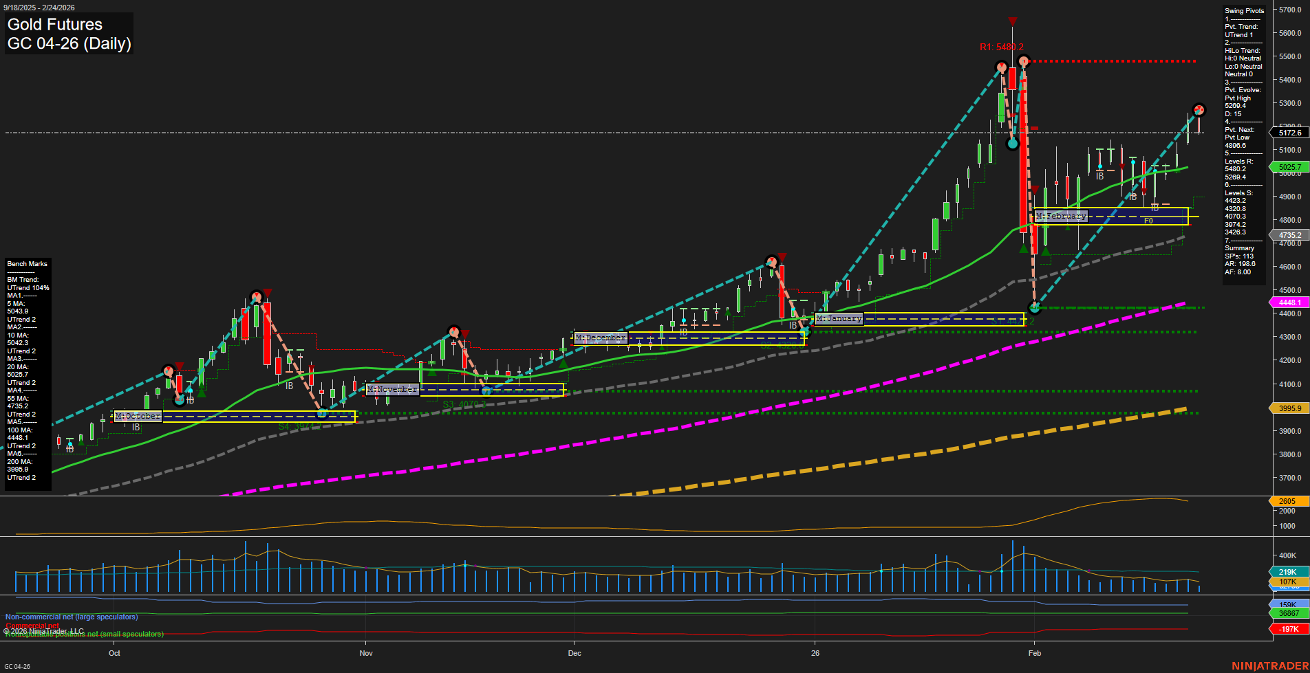 GC Gold Futures Daily Chart Analysis: 2026-Feb-24 07:06 CT